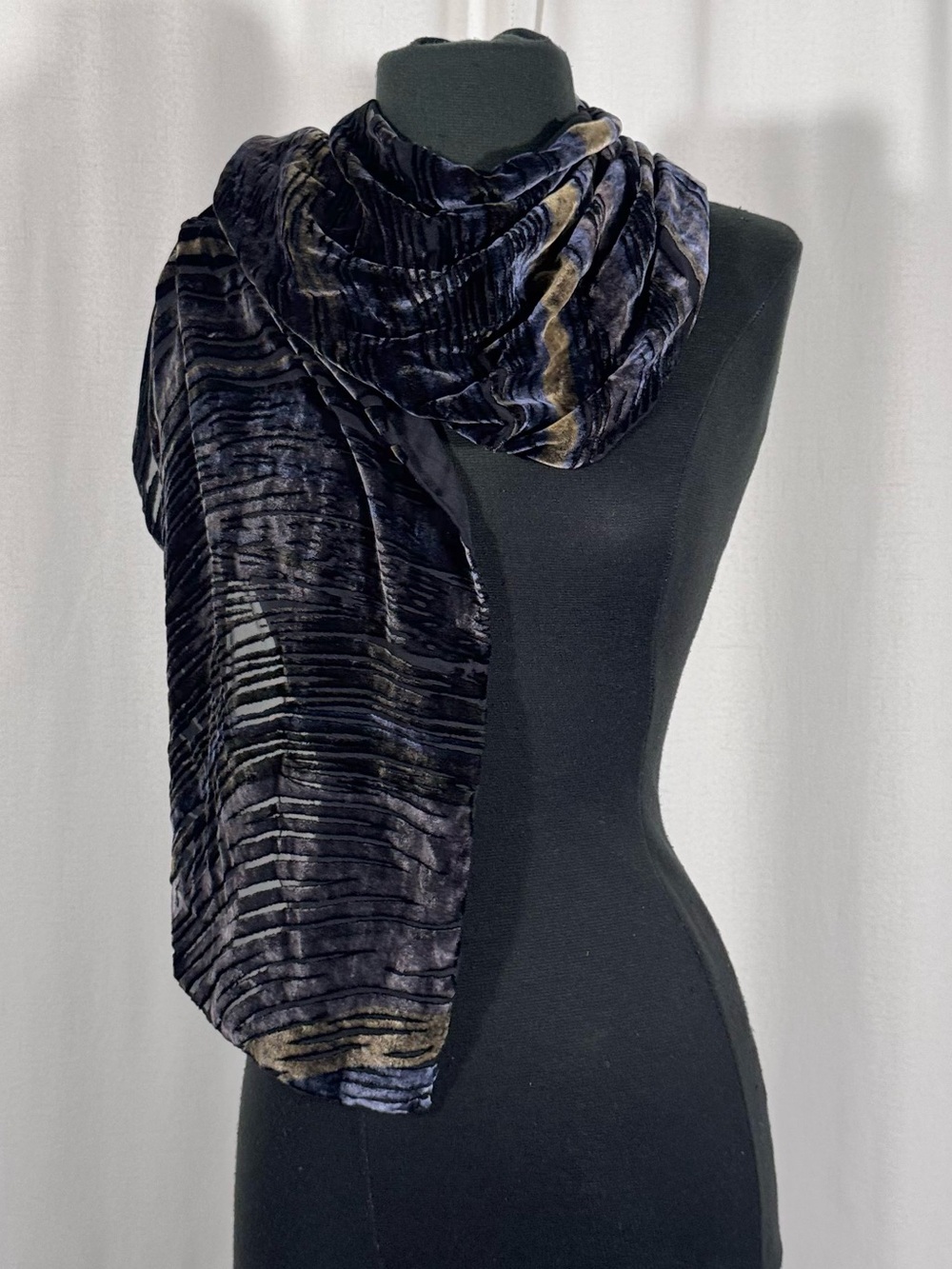 Vintage Velvet Burnout Abstract Scarf